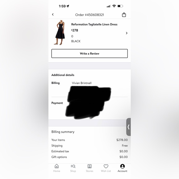 NWT Reformation Tagliatelle Linen Dress in Black - Picture 13 of 13